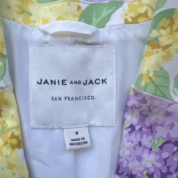 Janie and Jack Yellow and Purple Floral Blazer and Pants Set - Picture 6 of 11